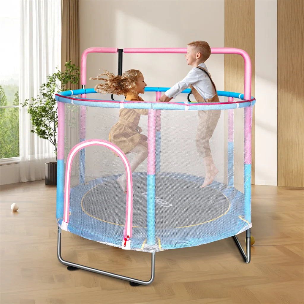 Centra 55" Kids Trampoline Rebounder Pink-1973193528414703623