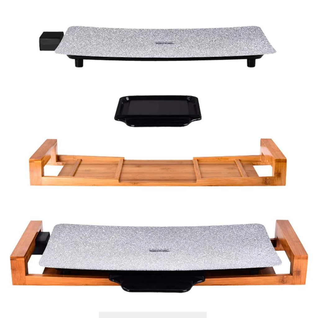 Ceramic BBQ Grill Hot Plate Set Premium 2X Non-Stick Surface for Indoor & Outdoor - Stone