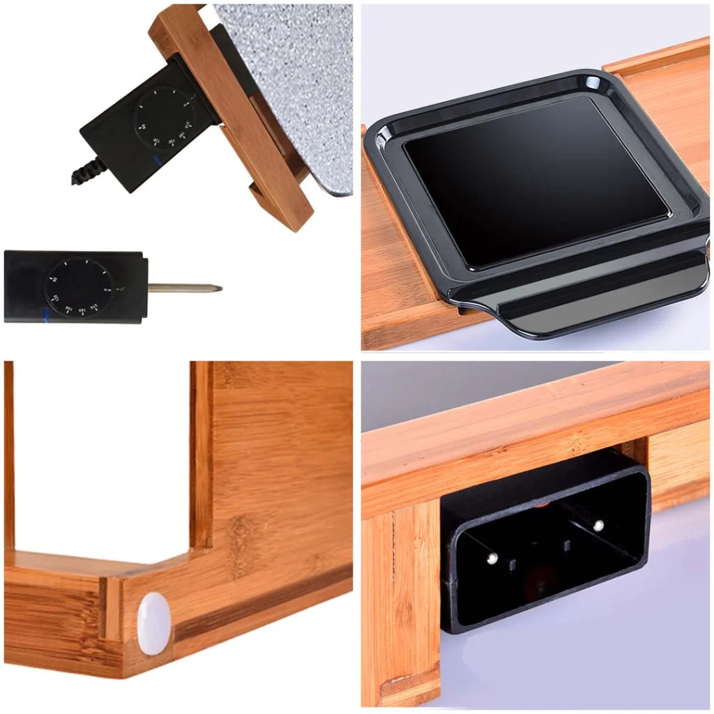 Ceramic BBQ Grill Hot Plate Set Premium 2X Non-Stick Surface for Indoor & Outdoor - Stone