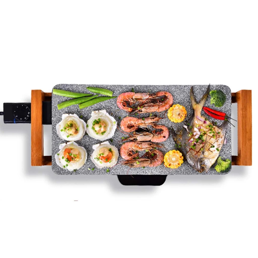 Ceramic BBQ Grill Hot Plate Set Premium 2X Non-Stick Surface for Indoor & Outdoor - Stone