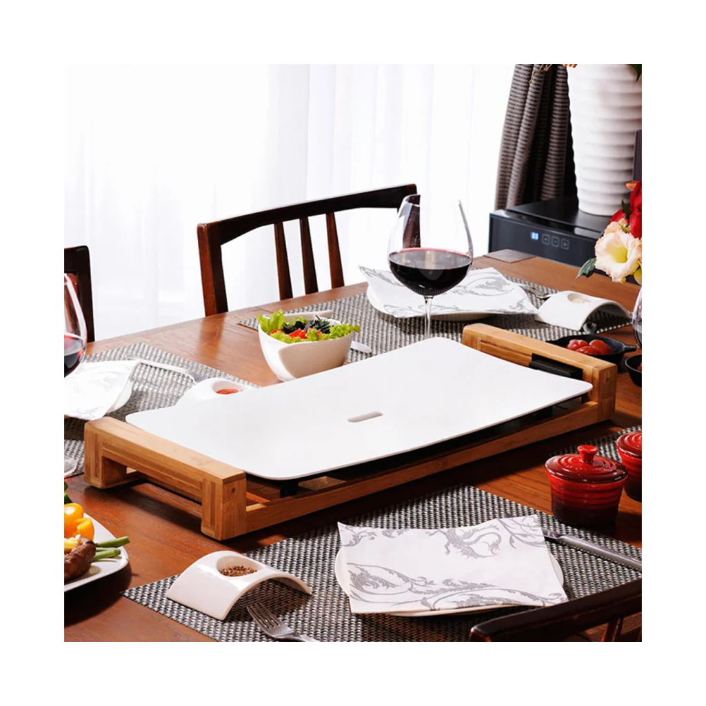 Ceramic BBQ Grill Premium Non-Stick Hot Plate for Indoor & Outdoor White