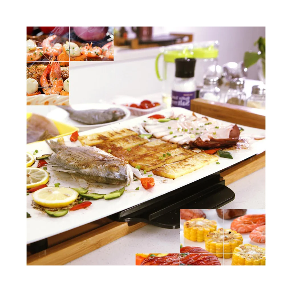 Ceramic BBQ Grill Premium Non-Stick Hot Plate for Indoor & Outdoor White