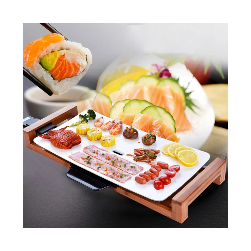 Ceramic BBQ Grill Premium Non-Stick Hot Plate for Indoor & Outdoor White