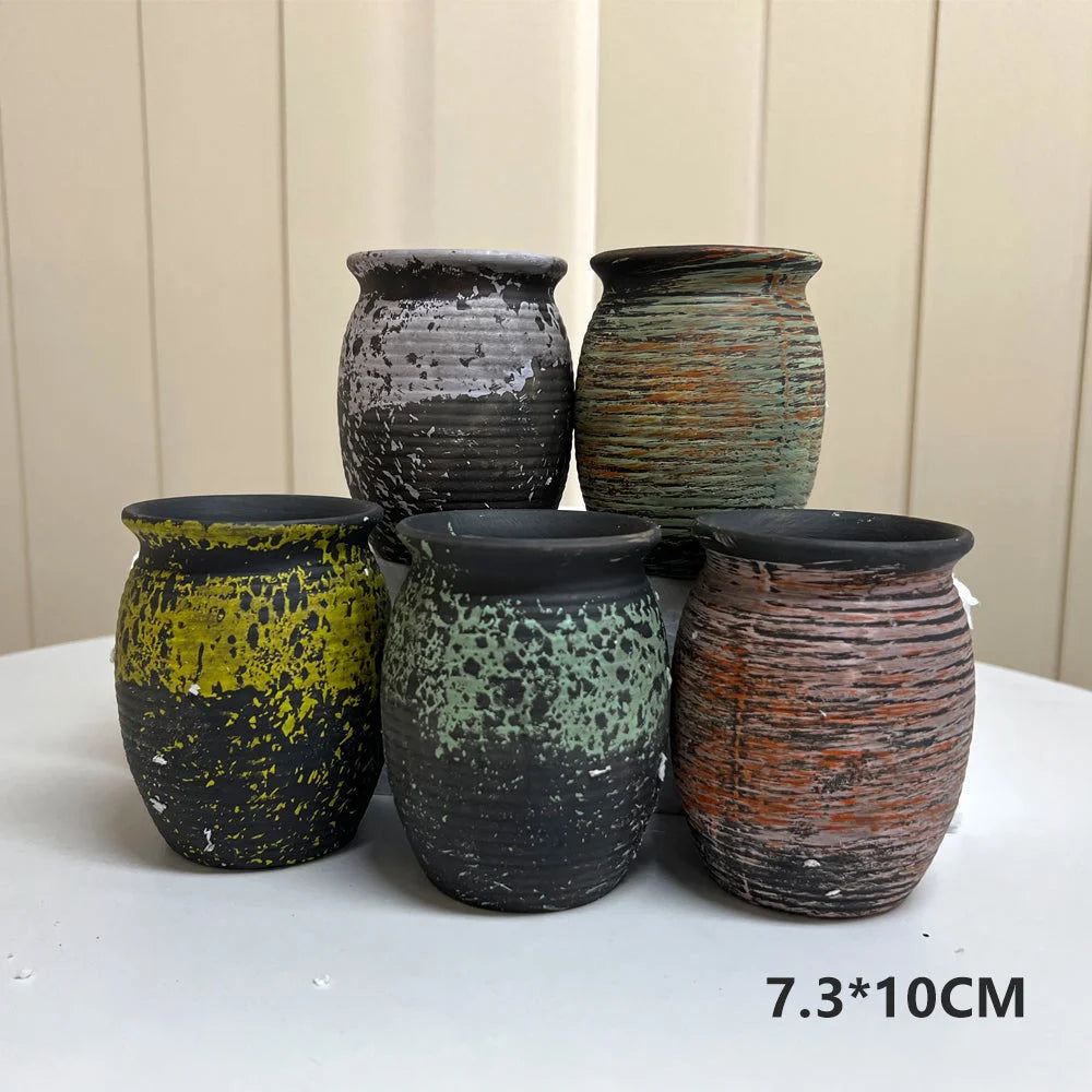 Ceramic Clay Pottery Pots Set Succulent Flower Planter