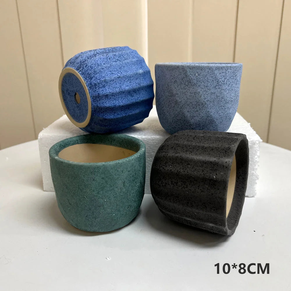 Ceramic Clay Pottery Pots Set Succulent Flower Planter