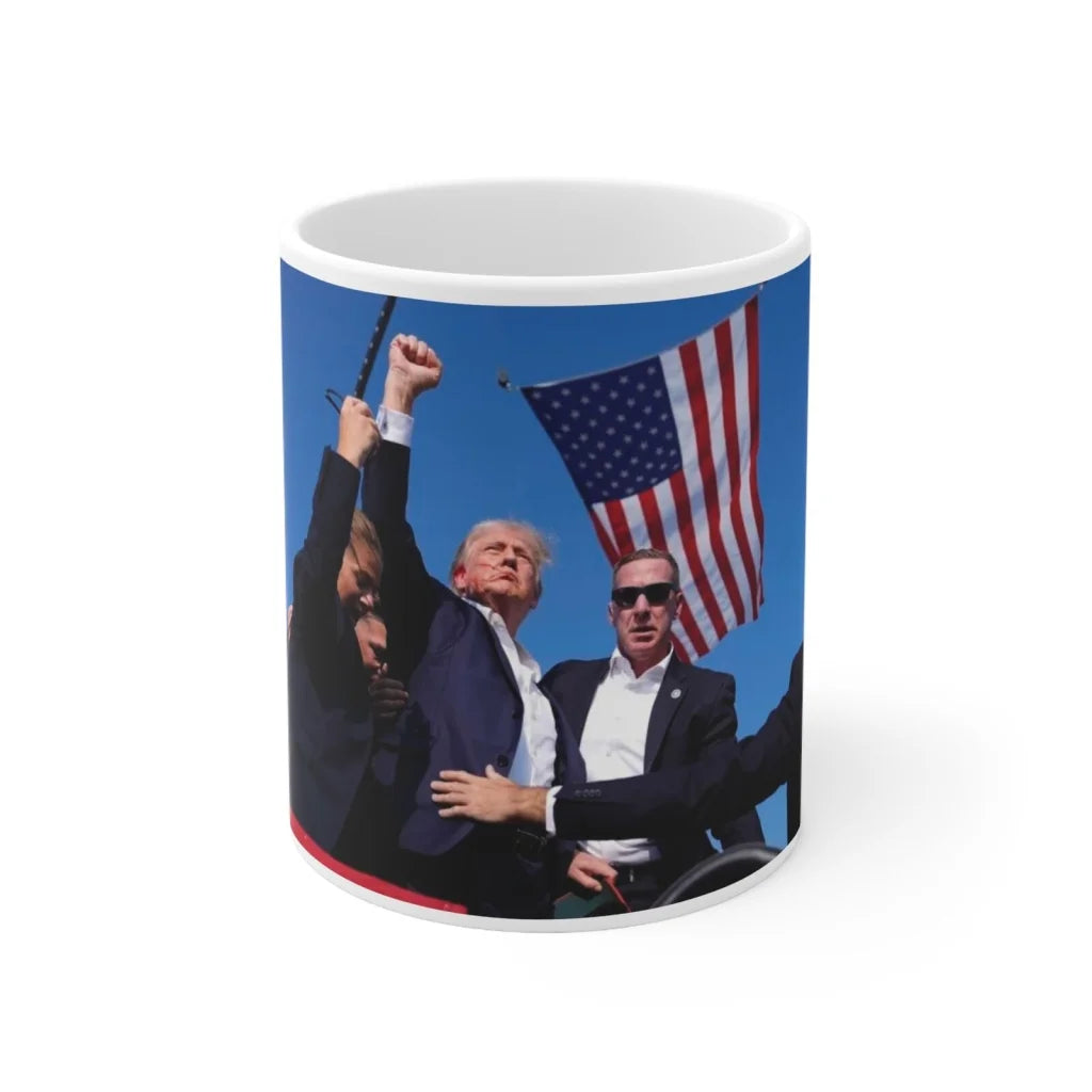 Ceramic Coffee Cup 11oz Trump Rally 2024 DJT Pro Trump Mug