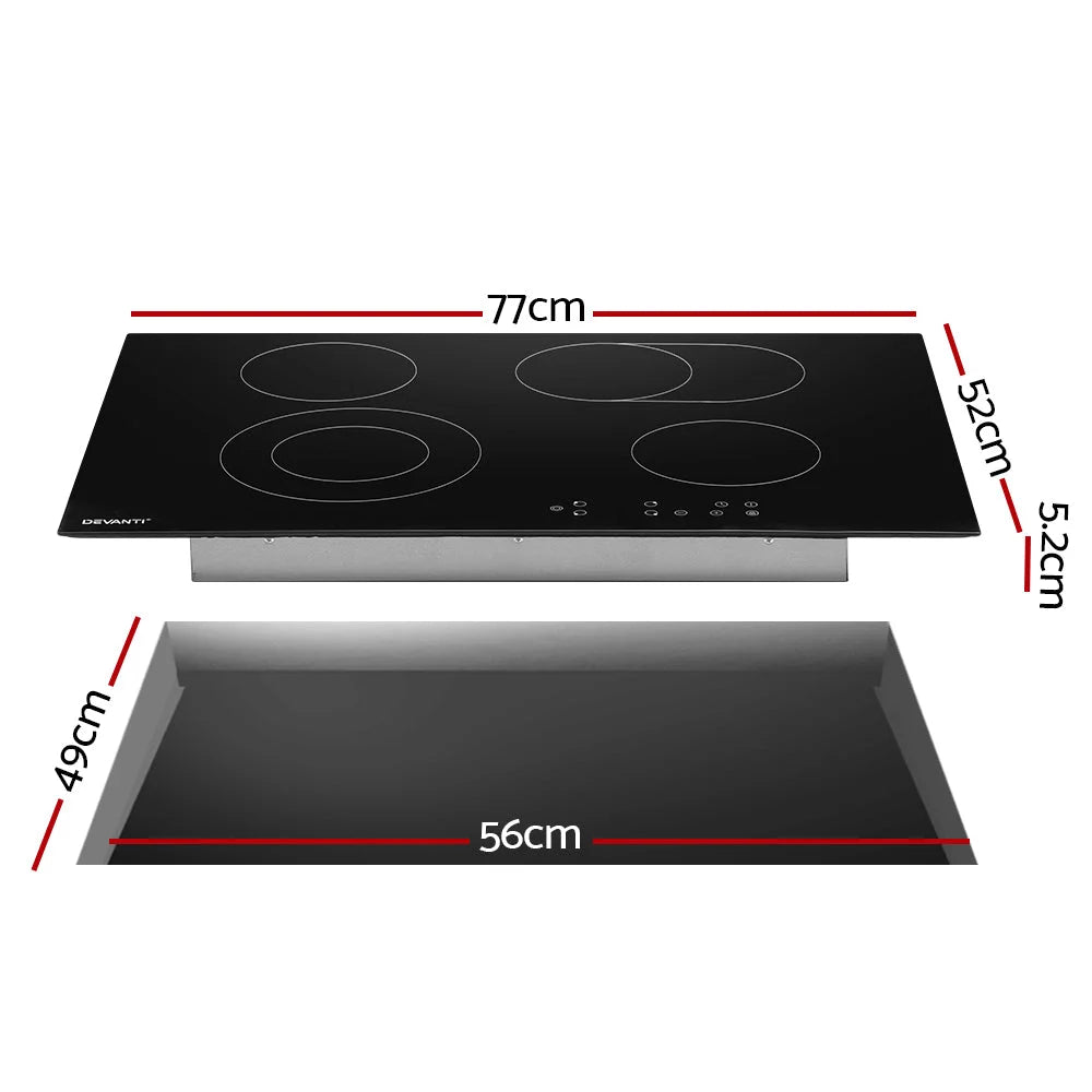 Ceramic Cooktop 77cm devanti electric cooker 4 6