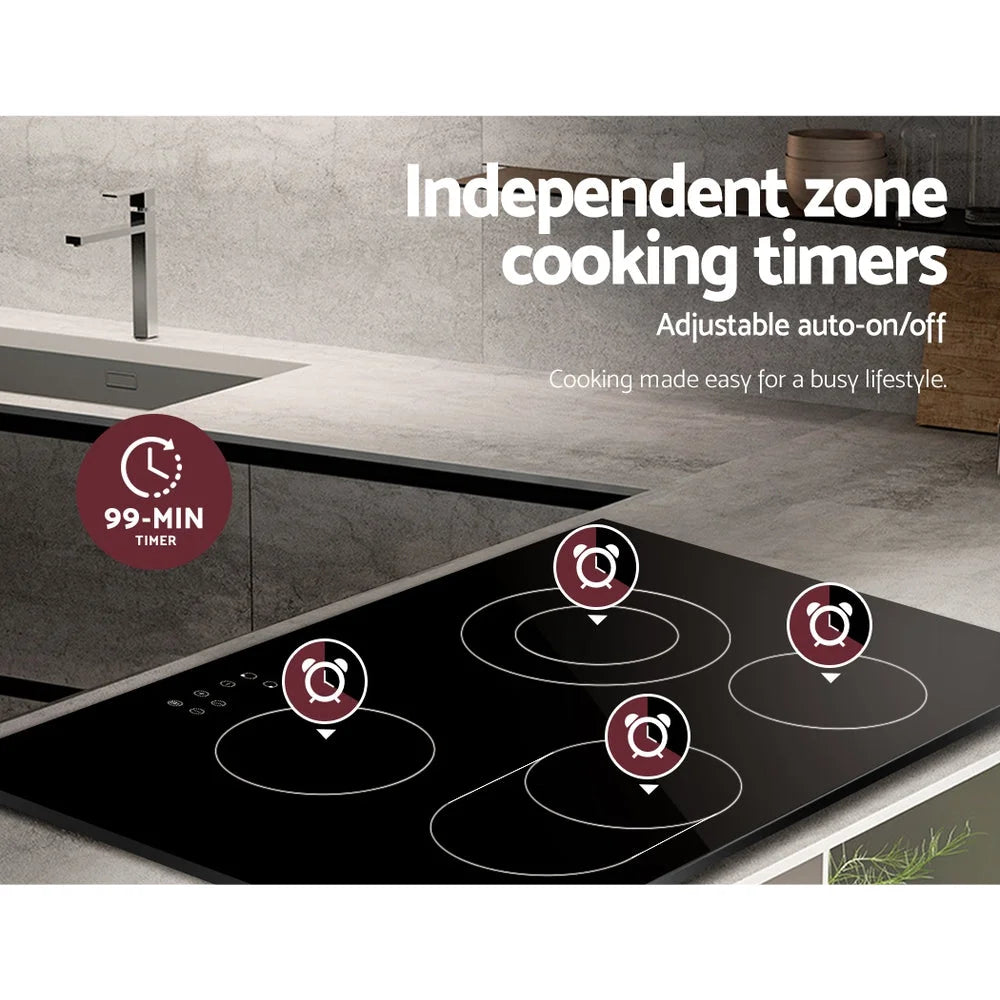 Ceramic 77cm cooktop electric cooker with burner stove hob touch
