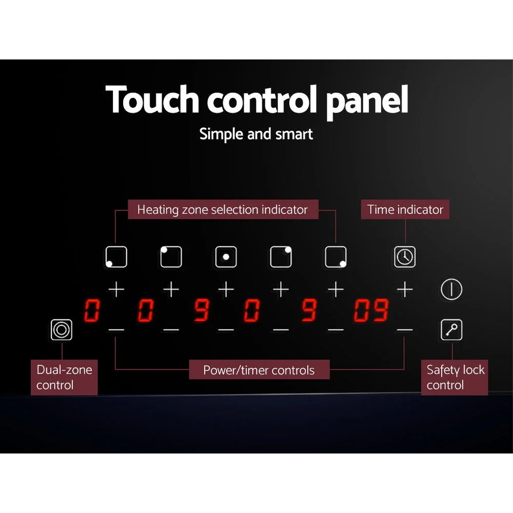 Ceramic Cooktop 90cm 5 Burner Stove Hob Touch Control