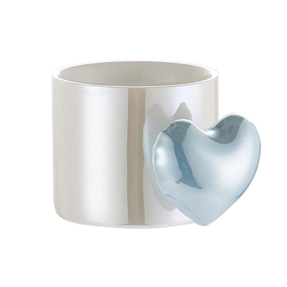 Ceramic Cup Mug Lovely 5D Heart Love Puffy Heart Handle