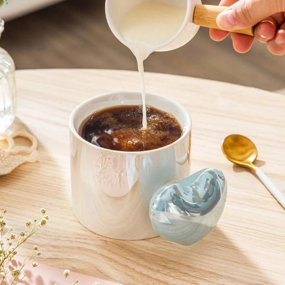 Ceramic Cup Mug Lovely 5D Heart Love Puffy Heart Handle