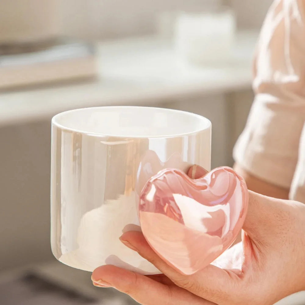 Ceramic Cup Mug Lovely 5D Heart Love Puffy Heart Handle