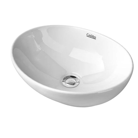 Ceramic Oval Sink Bowl White - Cefito