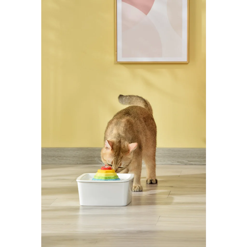 Ceramic Pet Water Fountain Dog Cat Water Feeder Bowl