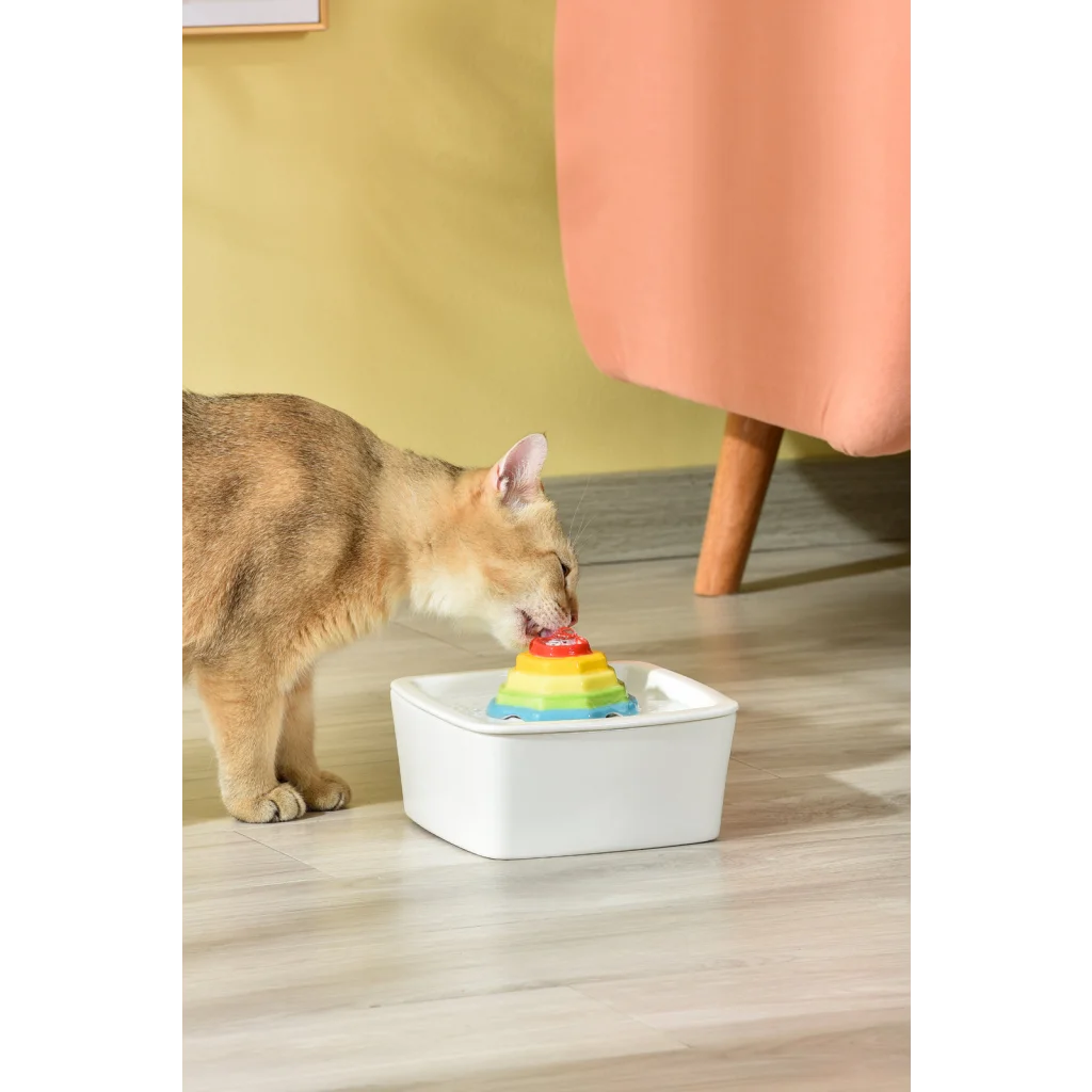 Ceramic Pet Water Fountain Dog Cat Water Feeder Bowl