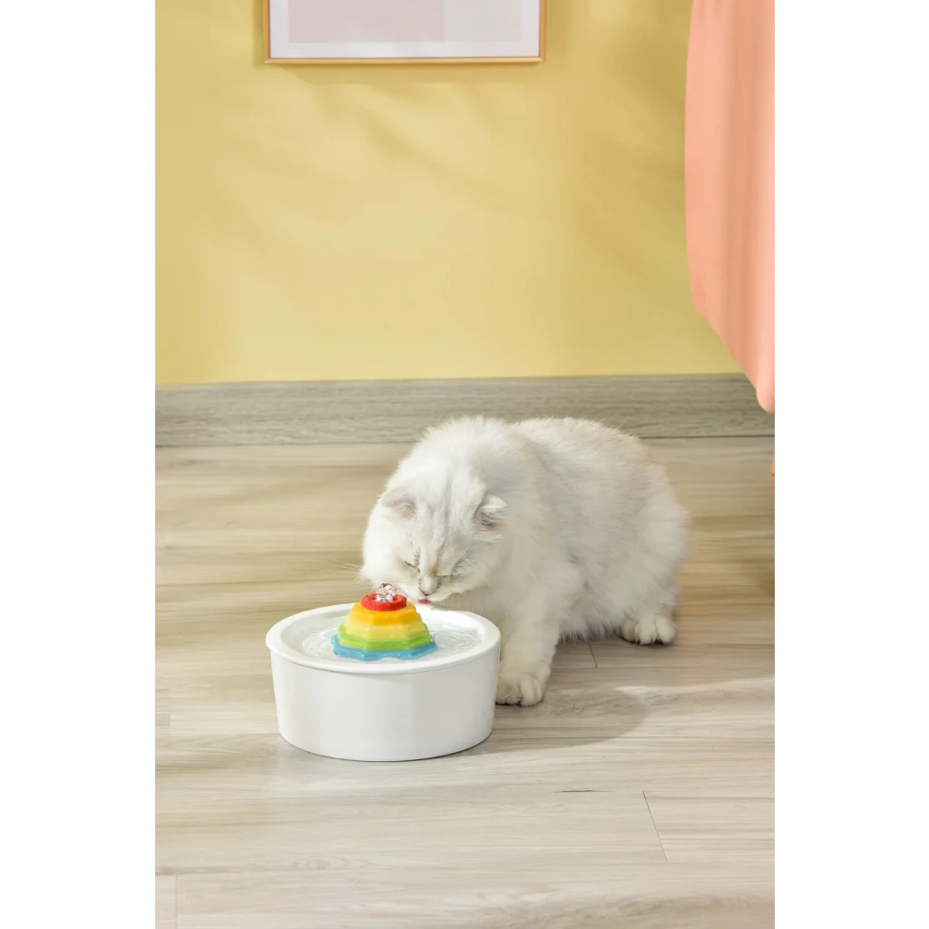 Ceramic Pet Water Fountain Dog Cat Water Feeder Bowl