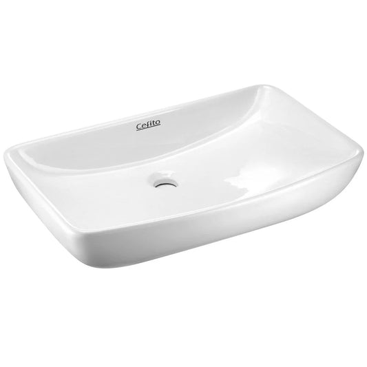 Ceramic Rectangle Sink Bowl White - Cefito