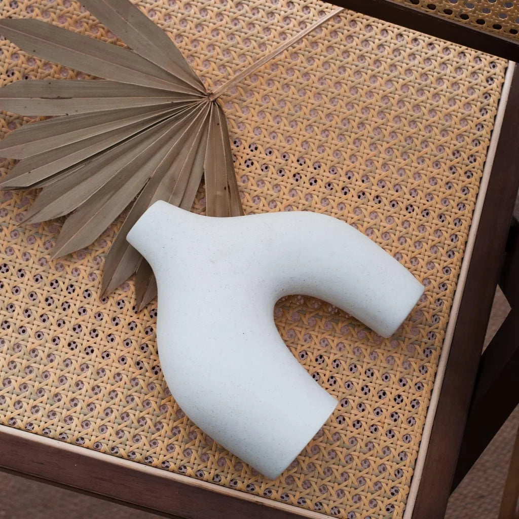 Ceramic Vase Set - 2 Modern White Pieces for Home Decor