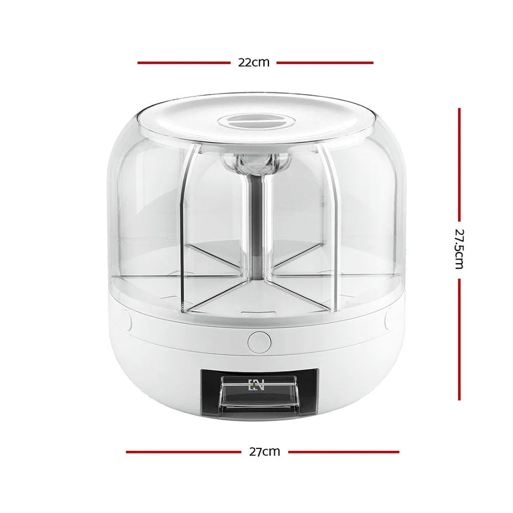 Cereal Dispenser 6-In-1 Rotating Grain Container 10KG Rice