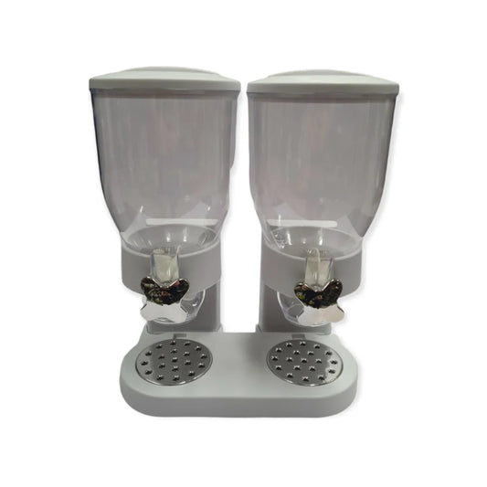Cereal Dispenser Double 2x 4L Round Rice Grains Countertop