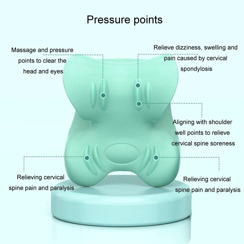 Cervical Massager C-Type Traction Support Pillow - Blue