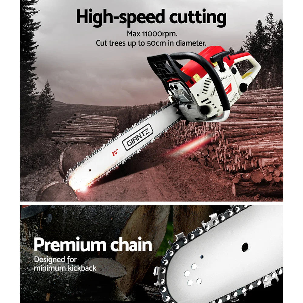 Chainsaw 62CC Commercial Petrol 20’’ Bar E-Start Pruning