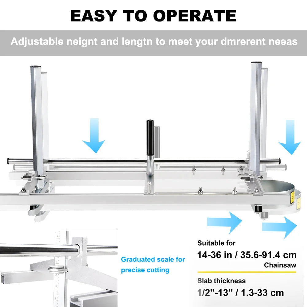 Chainsaw Mill for Saws 14’’-36’’ Bar Furniture Making Wood