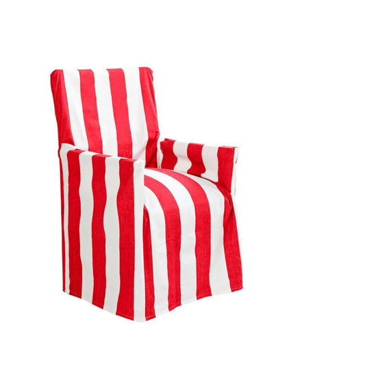 Chair Cover IDC Homewares Cotton Director Red Stripes