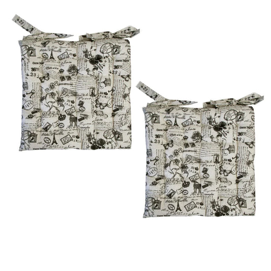 Chair Pads Set of 2 Cotton Cover - Arc de Triomphe 40 x 40
