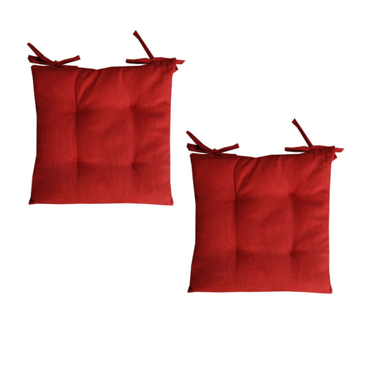 Chair Pads Set of 2 Outdoor Polyester Solid 40x40 cm - Red