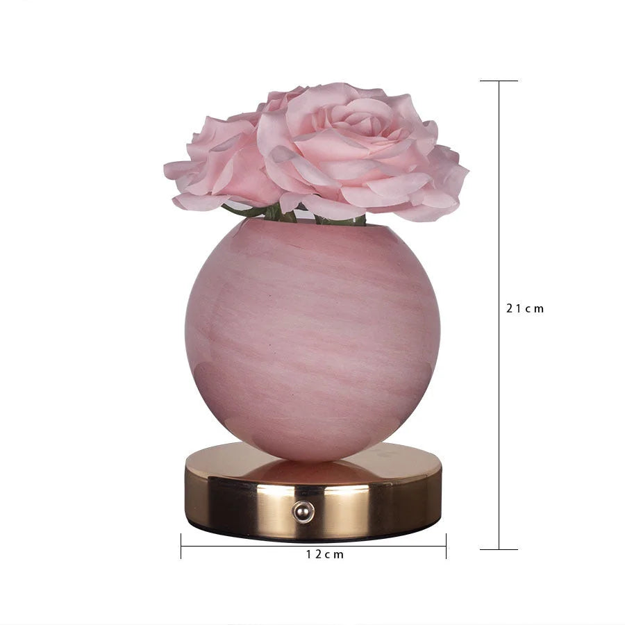 Champagne Dreamy Rose Planet Lamp Night Light - Elegant
