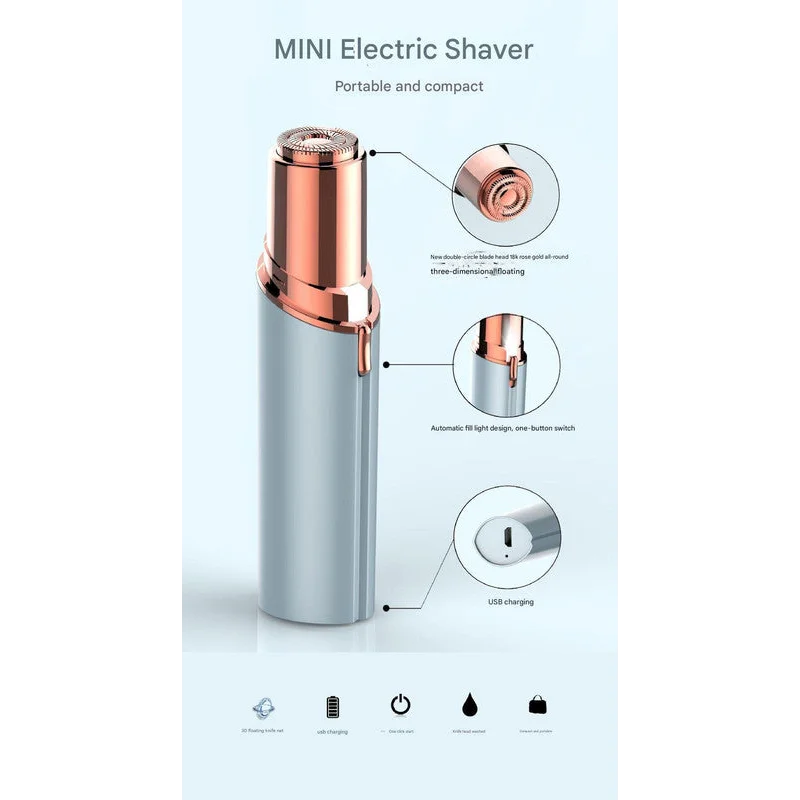 Champagne Gold Mini Lipstick Electric Shaver - USB