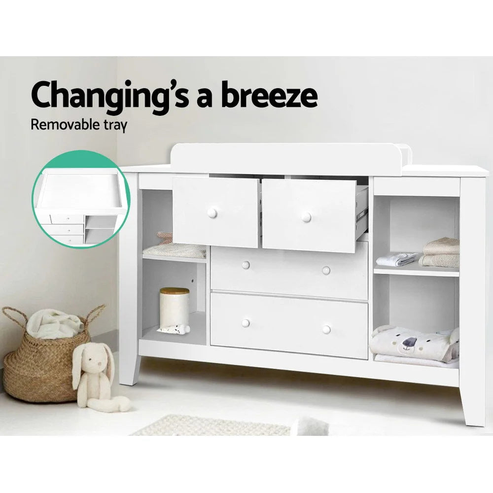Change Table with Drawers - White - Kids Furniture