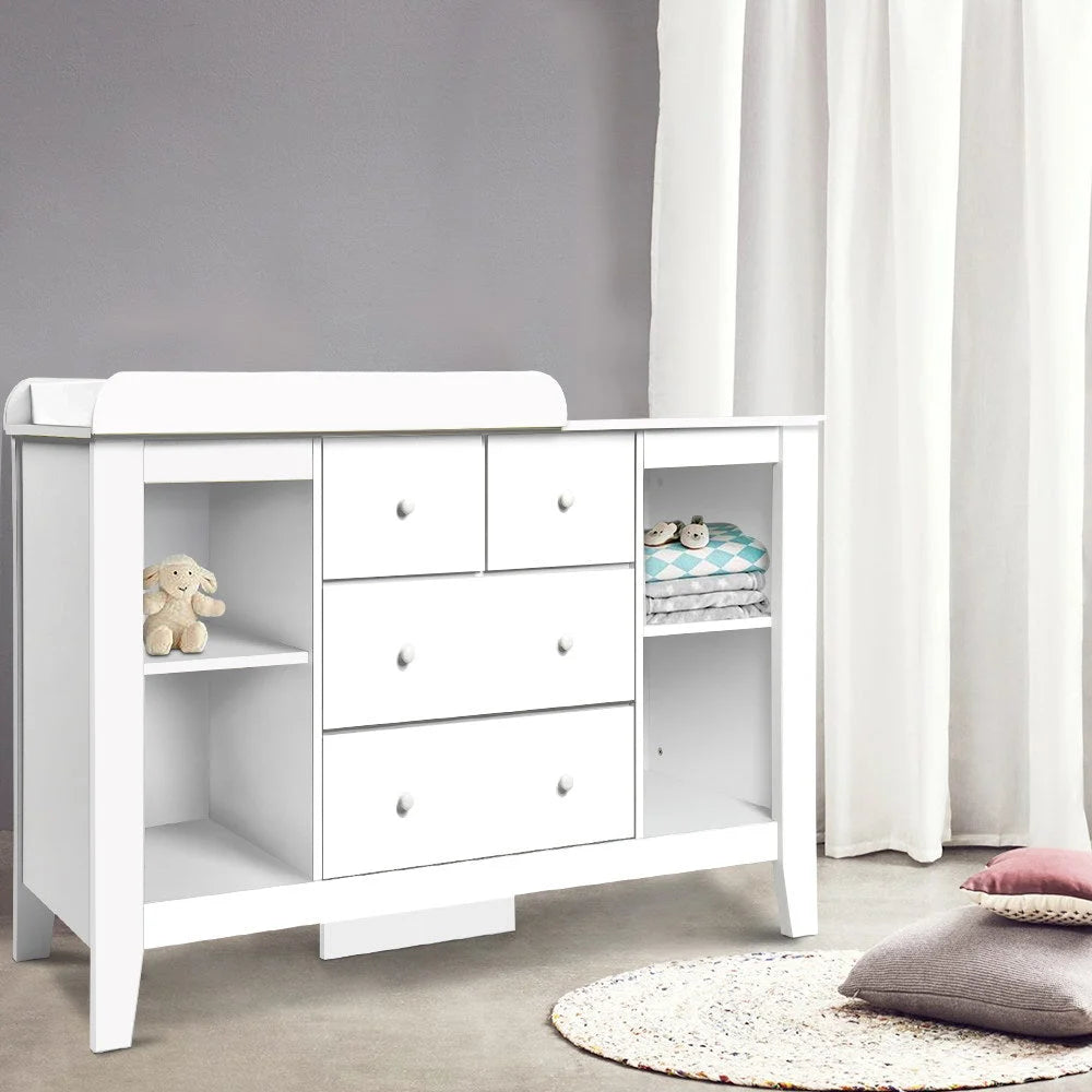 White Change Table Drawers