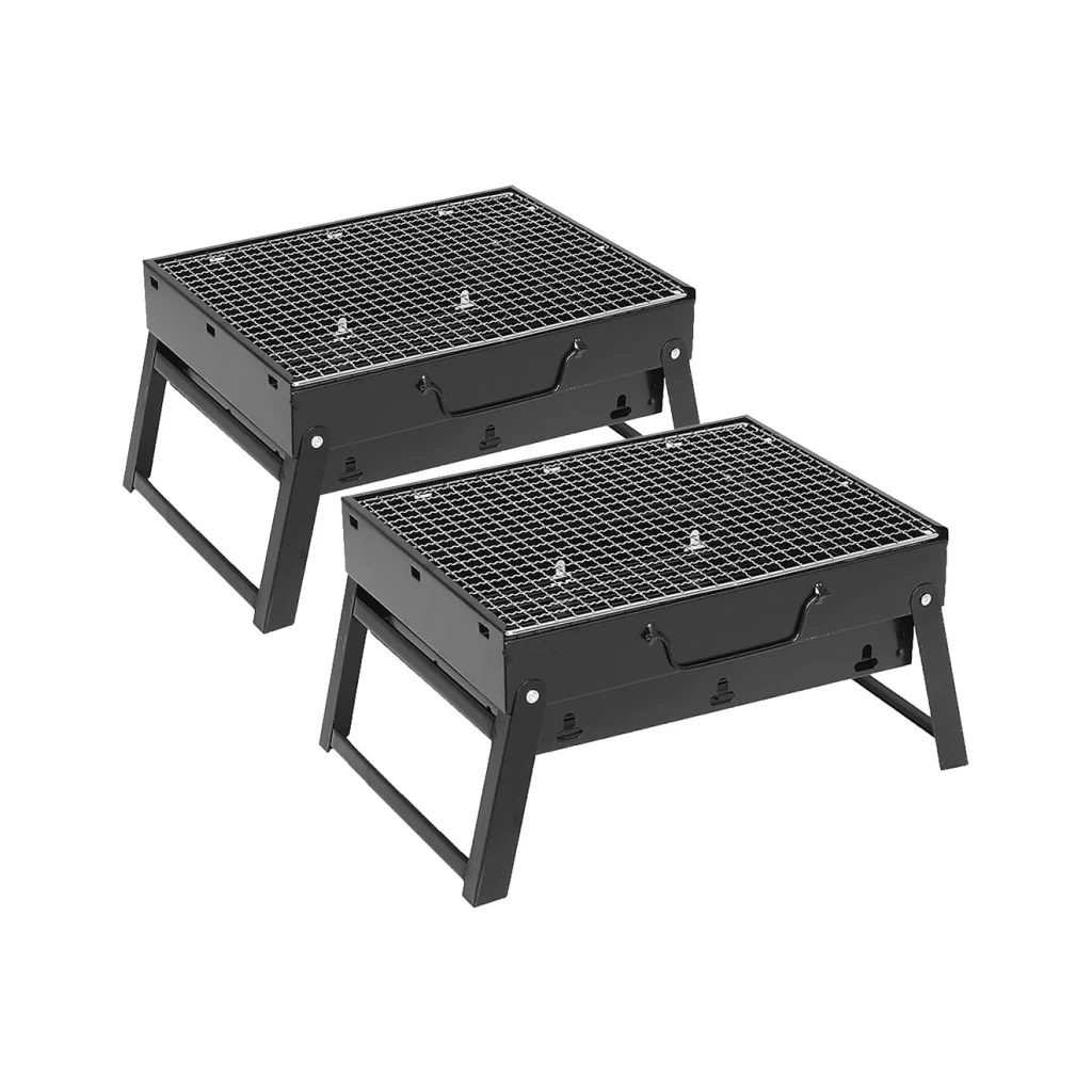Charcoal Grill Set Premium 2X Portable Mini Folding Thick Box-Type for Outdoor BBQ Camping