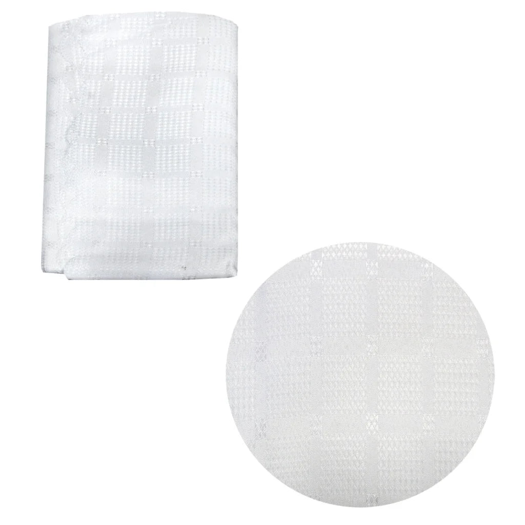 Checkered Luxury Jacquard Tablecloth Crisp White 180 x 230