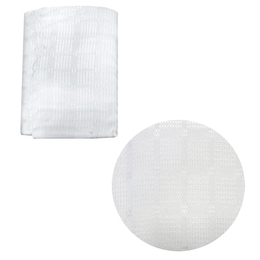 Checkered Luxury Jacquard Tablecloth Crisp White 180 x 230