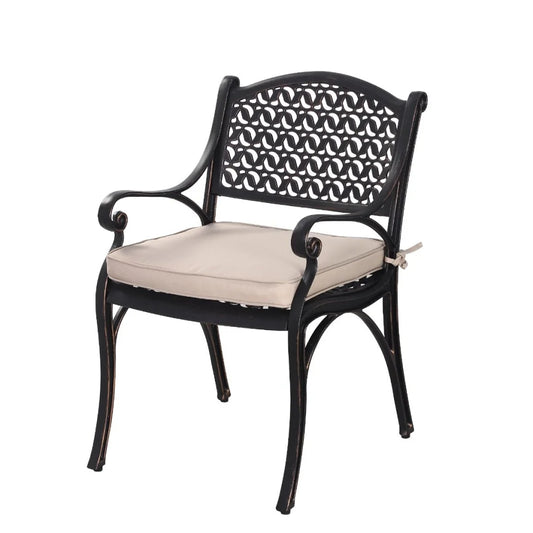 Cherise Cast Aluminium Chairs with Cushions - 1 Pair