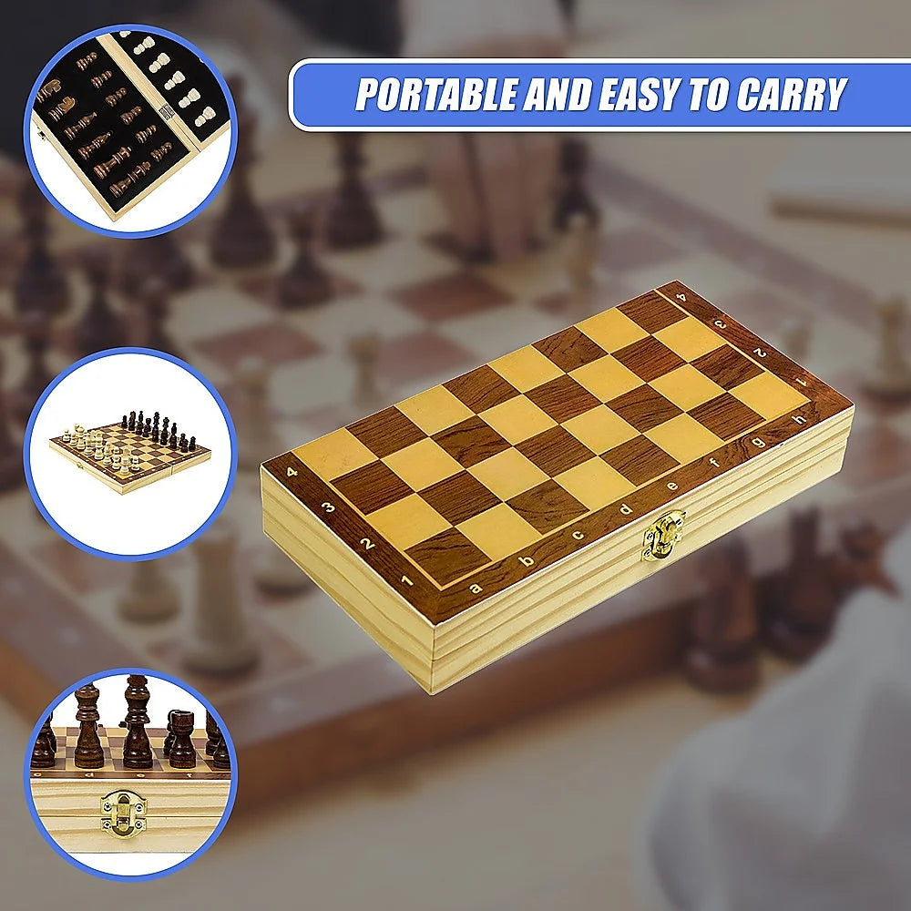 Chess Board Games Folding Large Wooden Chessboard Set Wood