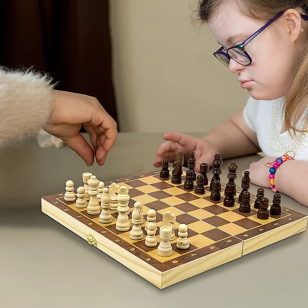 Chess Board Games Folding Large Wooden Chessboard Set Wood