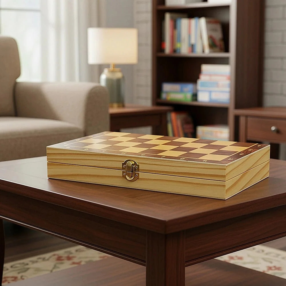Chess Board Games Folding Large Wooden Chessboard Set Wood