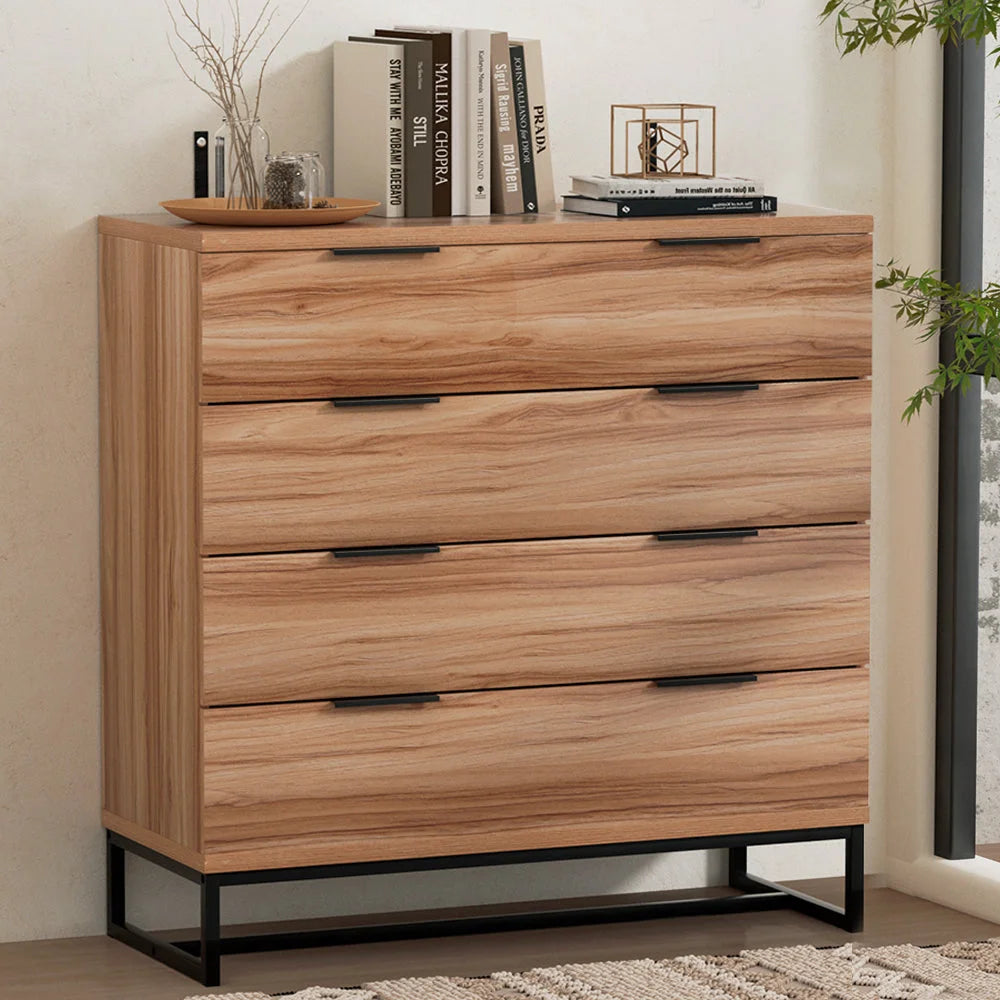 Chest of Drawers 4 Cabinet Dresser Tallboy Storage Bedroom