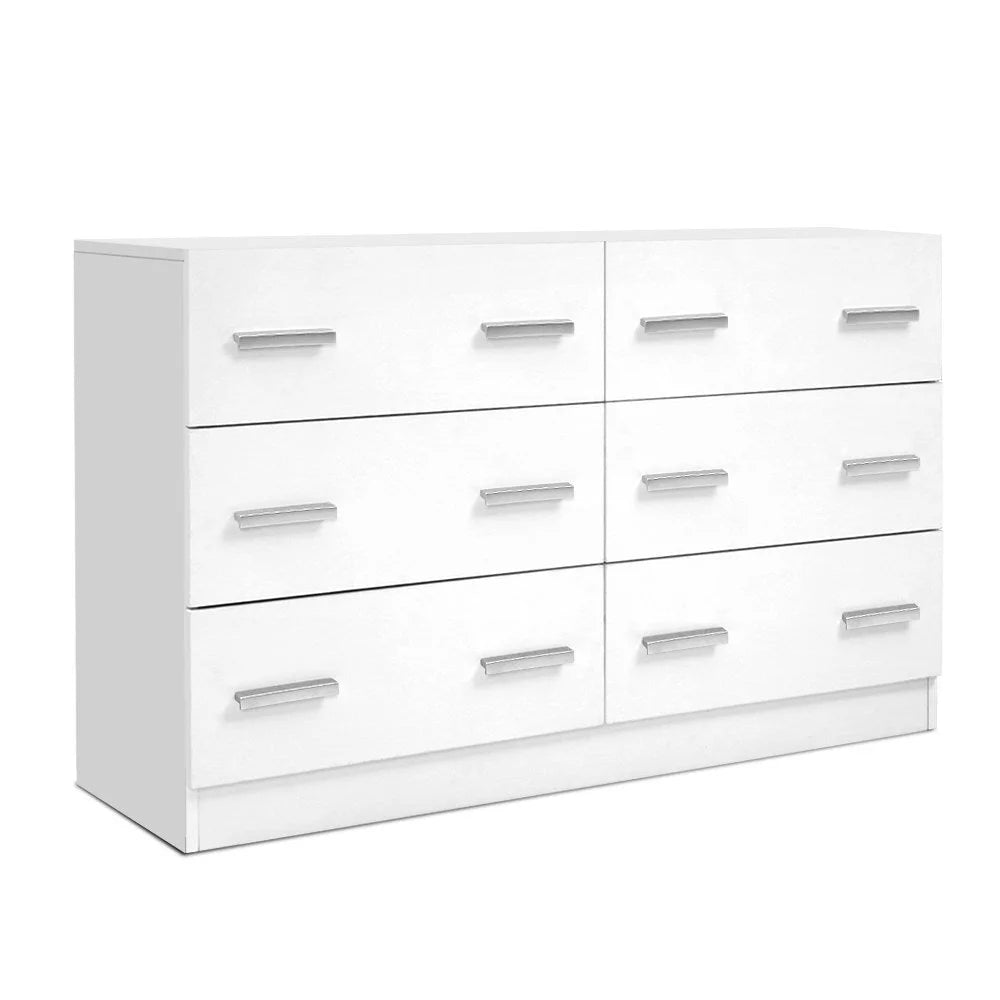 Chest of Drawers 6 Cabinet Dresser Tallboy Lowboy Storage