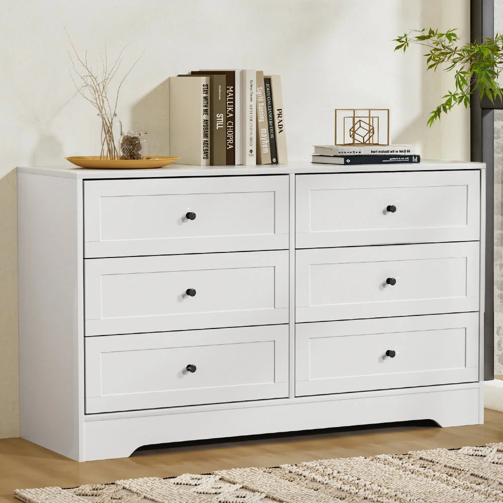 Chest of Drawers 6 Cabinet Dresser Tallboy Storage Bedroom