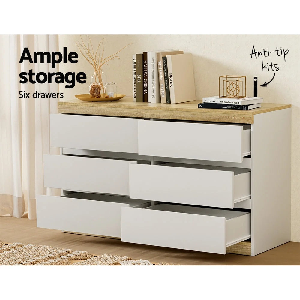 Storage cabinet with chest drawers dresser table tallboy