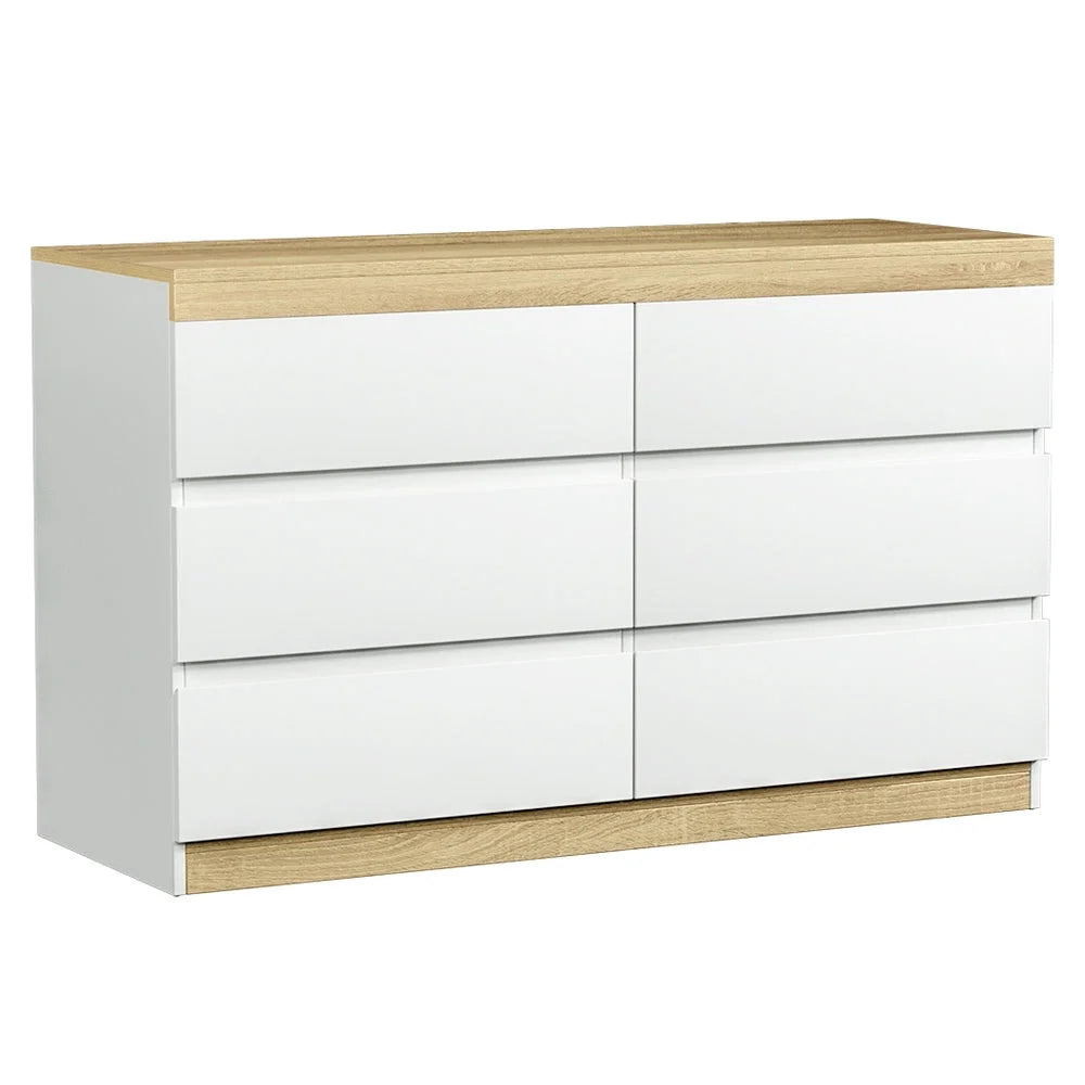 Chest of Drawers 6 Cabinet Dresser Tallboy Storage Bedroom
