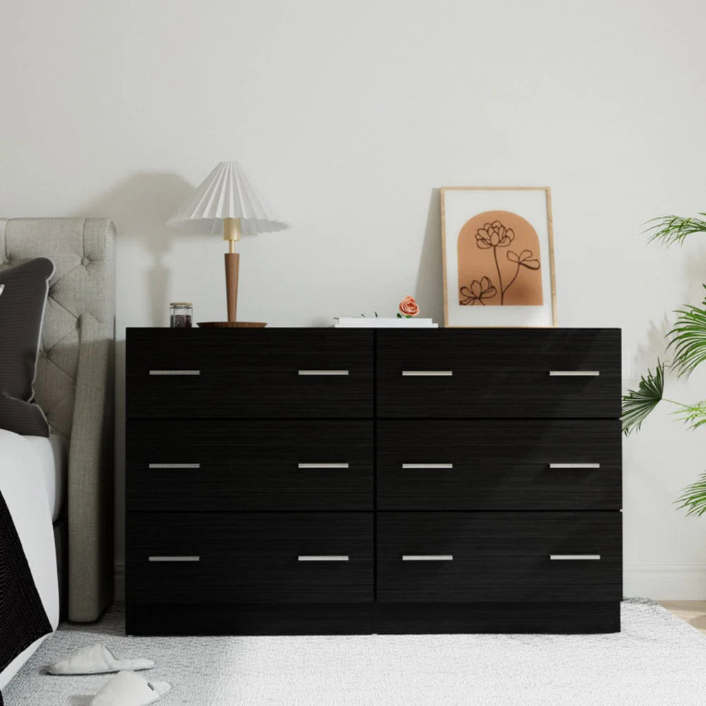 Chest of Drawers 6 Drawer veda black 607