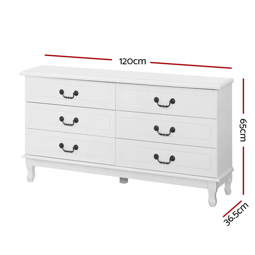 Chest of Drawers Dresser Table Lowboy Storage Cabinet White
