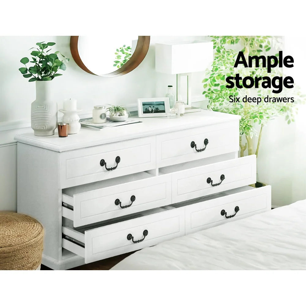 Chest of Drawers Dresser Table Lowboy Storage Cabinet White