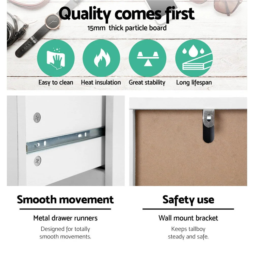 Chest of Drawers Tallboy Cabinet Storage Dresser Table